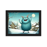 "Monsterwinterspaß" Gerahmtes Poster auf mattem Papier