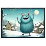 "Monsterwinterspaß" Gerahmtes Poster auf mattem Papier