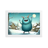 "Monsterwinterspaß" Gerahmtes Poster auf mattem Papier