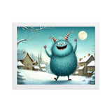"Monsterwinterspaß" Gerahmtes Poster auf mattem Papier