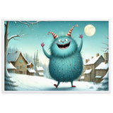 "Monsterwinterspaß" Gerahmtes Poster auf mattem Papier