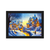 "abendspaziergang" gerahmtes poster auf mattem papier schwarz / 21×30 cm