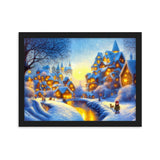 "abendspaziergang" gerahmtes poster auf mattem papier schwarz / 30×40 cm