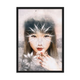 gerahmtes poster auf mattem papier "wintermädchen" schwarz / 50×70 cm