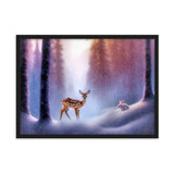"freunde im schnee" gerahmtes poster auf mattem papier schwarz / 50×70 cm
