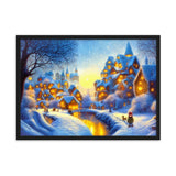 "abendspaziergang" gerahmtes poster auf mattem papier schwarz / 50×70 cm