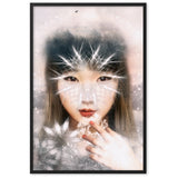 gerahmtes poster auf mattem papier "wintermädchen" schwarz / 61×91 cm
