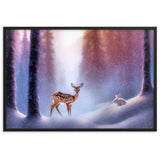 "freunde im schnee" gerahmtes poster auf mattem papier schwarz / 61×91 cm