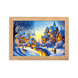 "abendspaziergang" gerahmtes poster auf mattem papier oak / 21×30 cm