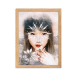 gerahmtes poster auf mattem papier "wintermädchen" oak / 30×40 cm