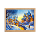 "abendspaziergang" gerahmtes poster auf mattem papier oak / 30×40 cm