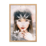 gerahmtes poster auf mattem papier "wintermädchen" oak / 50×70 cm