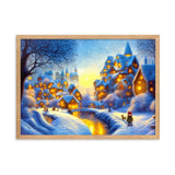"abendspaziergang" gerahmtes poster auf mattem papier oak / 50×70 cm