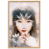 gerahmtes poster auf mattem papier "wintermädchen" oak / 61×91 cm
