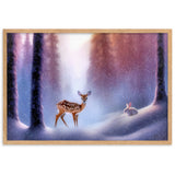 "freunde im schnee" gerahmtes poster auf mattem papier oak / 61×91 cm
