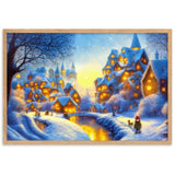 "abendspaziergang" gerahmtes poster auf mattem papier oak / 61×91 cm