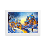 "abendspaziergang" gerahmtes poster auf mattem papier weiß / 21×30 cm