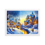 "abendspaziergang" gerahmtes poster auf mattem papier weiß / 30×40 cm