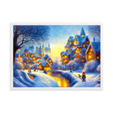 "abendspaziergang" gerahmtes poster auf mattem papier weiß / 50×70 cm