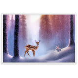 "freunde im schnee" gerahmtes poster auf mattem papier weiß / 61×91 cm