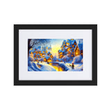 "abendspaziergang" gerahmtes poster auf mattem papier mit passepartout schwarz / 21×30 cm