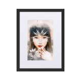 gerahmtes poster auf mattem papier mit passepartout  "wintermädchen" schwarz / 30×40 cm