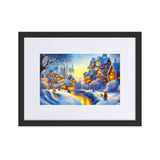 "abendspaziergang" gerahmtes poster auf mattem papier mit passepartout schwarz / 30×40 cm