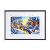 "abendspaziergang" gerahmtes poster auf mattem papier mit passepartout schwarz / 50×70 cm