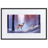 "freunde im schnee" gerahmtes poster auf mattem papier mit passepartout schwarz / 61×91 cm