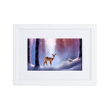 "freunde im schnee" gerahmtes poster auf mattem papier mit passepartout weiß / 21×30 cm