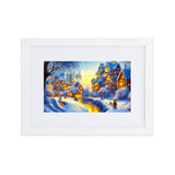 "abendspaziergang" gerahmtes poster auf mattem papier mit passepartout weiß / 21×30 cm