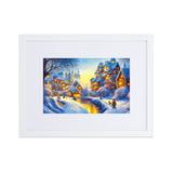 "abendspaziergang" gerahmtes poster auf mattem papier mit passepartout weiß / 30×40 cm
