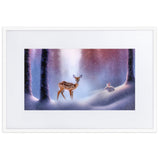 "freunde im schnee" gerahmtes poster auf mattem papier mit passepartout weiß / 61×91 cm
