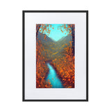 "Herbstlandschaft IV" Gerahmtes Poster auf mattem Papier mit Passepartout