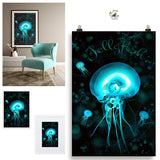 gerahmtes poster auf mattem papier "jellyfish"