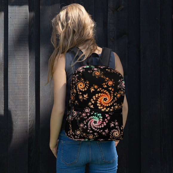 rucksack mit farbenfrohem fraktal-design in paisley-optik default title
