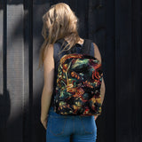 rucksack in floralem design mit vögeln