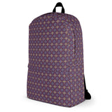 rucksack mit violettem muster