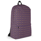 rucksack mit violettem muster