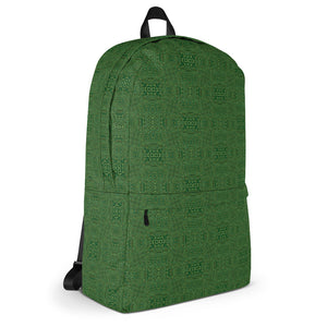 rucksack mit grünem muster