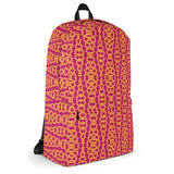 rucksack mit pink-gelbem muster