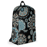 rucksack mit kaleidoskop-blumen