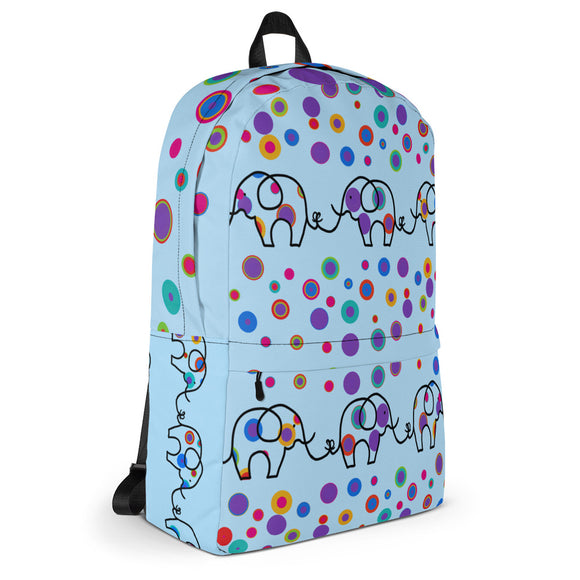 rucksack mit elefanten in blau