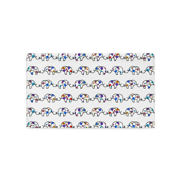 kissenbezug mit elefanten in weiß 50 x 30 cm