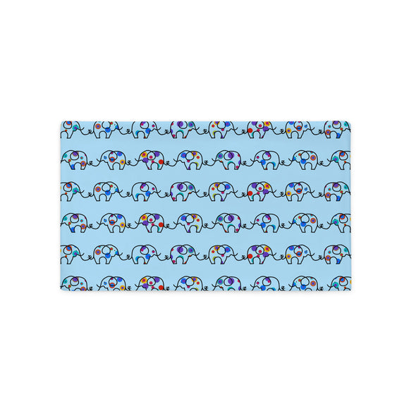 kissenbezug mit elefanten in blau 50 x 30 cm