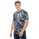 männer t-shirt in futuristischem fraktal-design