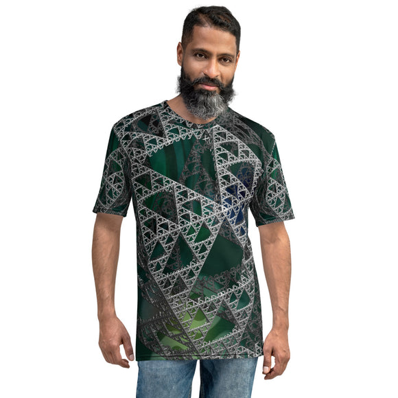 futuristisches männer t-shirt in metallischer 3d-optik