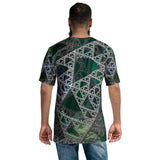 futuristisches männer t-shirt in metallischer 3d-optik