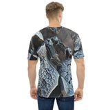 männer t-shirt in 3d-metall-optik