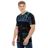 männer t-shirt in farbenfrohem fraktal-design